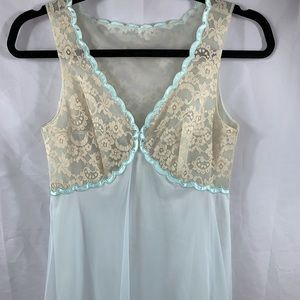 Vintage mint and creme slip dress